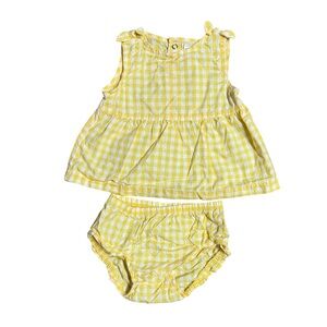 Carter's Baby Girl Yellow Gingham Dress Outfit Size 3-6 Months